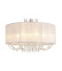 Freida Semi Flush With White Shade 6 Light E14 Polished Chrome/Crystal-6