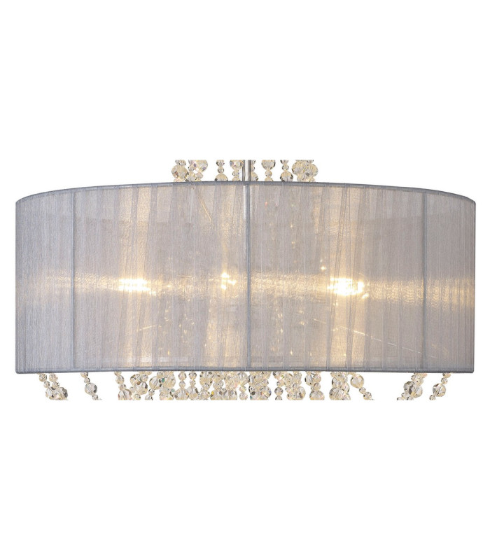 Freida Semi Flush With Grey Shade 6 Light E14 Polished Chrome/Crystal-5