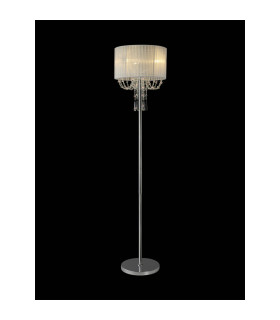 Freida Floor Lamp With White Shade 3 Light E14 Polished Chrome/Crystal-2