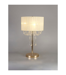 Freida Table Lamp With Ivory Cream Shade 3 Light E14 French Gold/Crystal-2