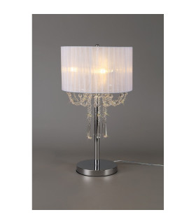 Freida Table Lamp With White Shade 3 Light E14 Polished Chrome/Crystal-2