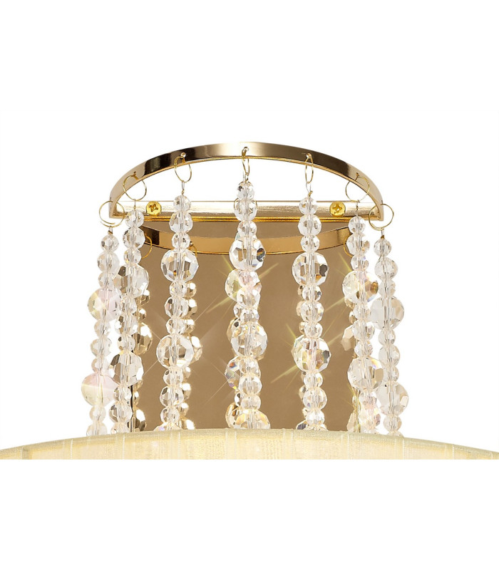 Freida Wall Lamp With Ivory Cream Shade 2 Light E14 French Gold/Crystal-5
