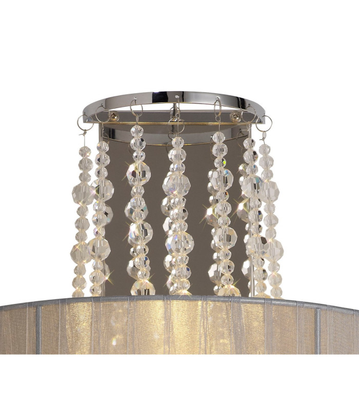 Freida Wall Lamp With Grey Shade 2 Light E14 Polished Chrome/Crystal-4