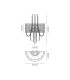 Freida Wall Lamp With Grey Shade 2 Light E14 Polished Chrome/Crystal-7