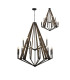 Hilton 2 TIer Pendant 18 Light E14 Satin Black/Dark Grey Wood Item Weight: 18.9kg-1