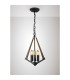 Hilton Tetragonal Pendant 3 Light E14 Satin Black/Dark Grey Wood-2