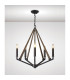Hilton Pentagonal Pendant 5 Light E14 Satin Black/Dark Grey Wood-2