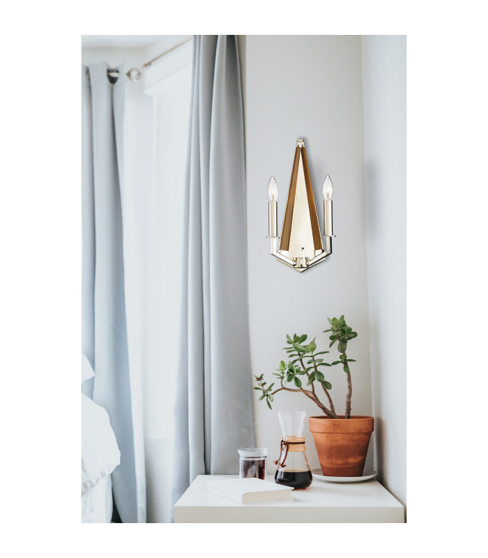 Hilton Wall Lamp 2 Light E14 Satin Black/Dark Grey Wood-3