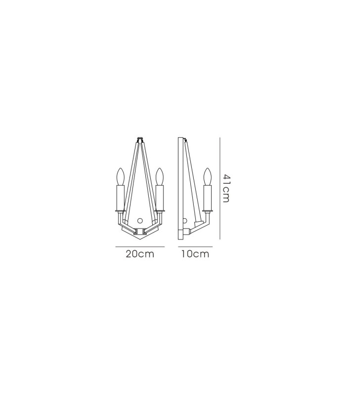 Hilton Wall Lamp 2 Light E14 Satin Black/Dark Grey Wood-7