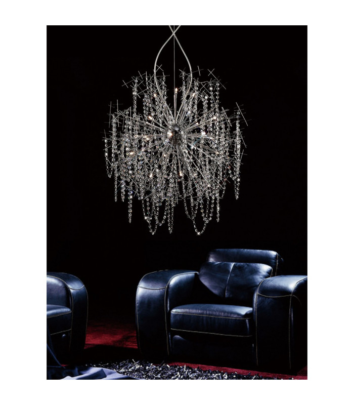 Lexi Pendant 15 Light G4 Polished Chrome/Crystal NOT LED/CFL Compatible-3