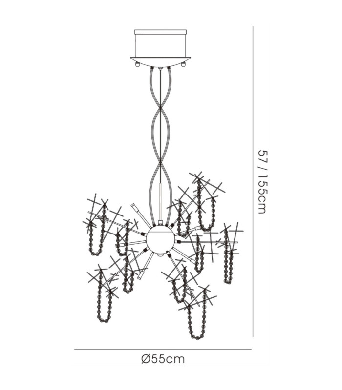 Lexi Pendant 15 Light G4 Polished Chrome/Crystal NOT LED/CFL Compatible-7
