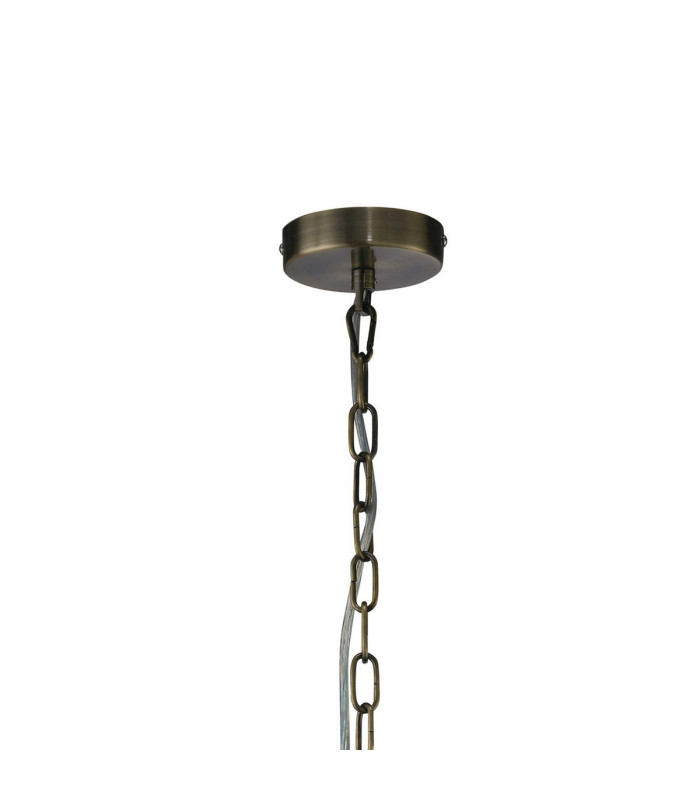 Lincoln Ceiling 3 Light E27 Antique Brass/Glass/Crystal-5