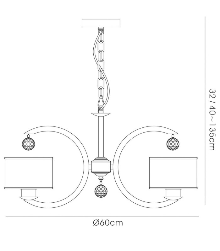 Lincoln Ceiling 3 Light E27 Antique Brass/Glass/Crystal-7