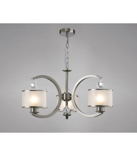 Lincoln Ceiling 3 Light E27 Satin Nickel/Glass/Crystal-2