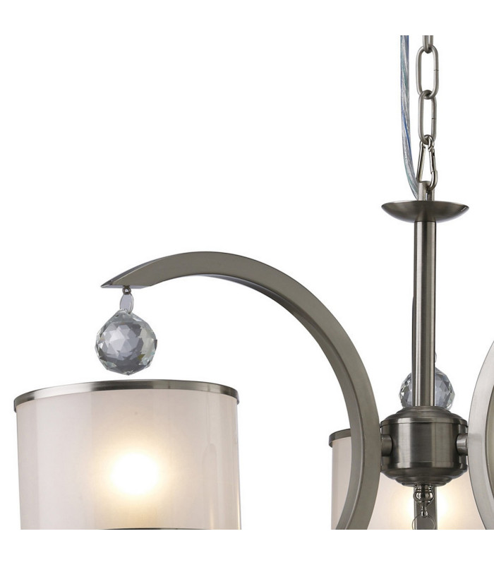 Lincoln Ceiling 3 Light E27 Satin Nickel/Glass/Crystal-6