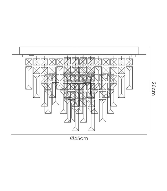 Maddison Ceiling Round 6 Light G9 French Gold/Crystal-7