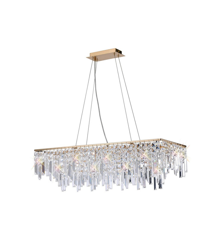 Maddison Pendant Linear 6 Light G9 French Gold/Crystal-5