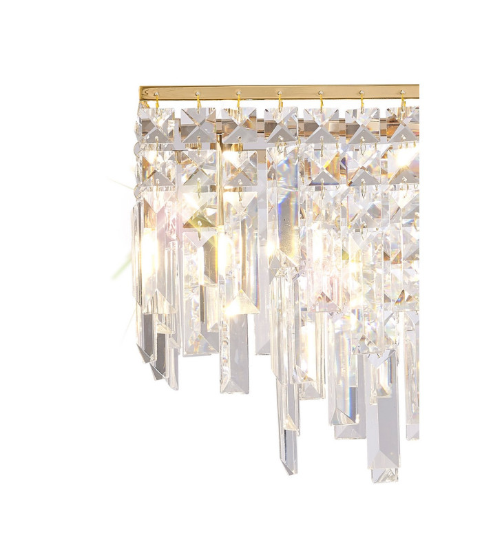 Maddison Pendant Linear 6 Light G9 French Gold/Crystal-6