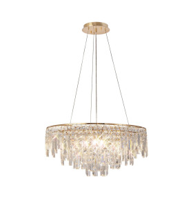 Maddison Pendant Round 8 Light G9 French Gold/Crystal-1