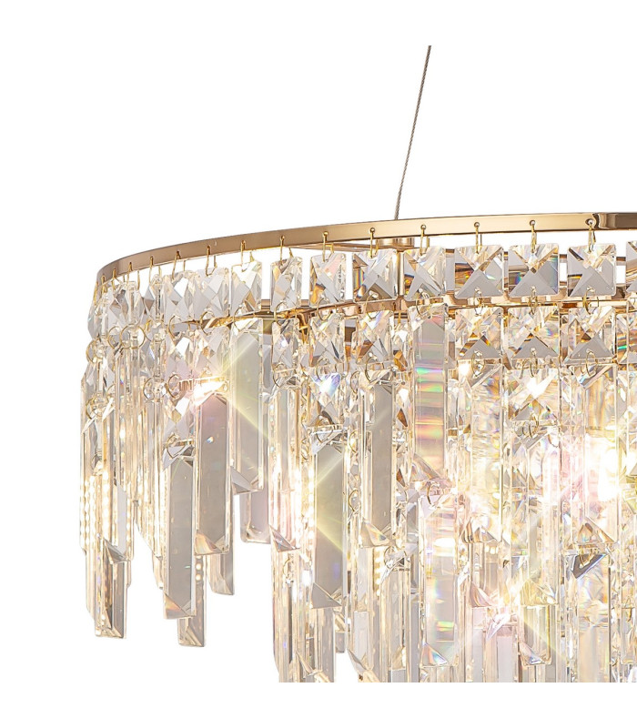 Maddison Pendant Round 8 Light G9 French Gold/Crystal-5