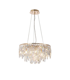 Maddison Pendant Round 6 Light G9 French Gold/Crystal-1