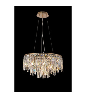 Maddison Pendant Round 6 Light G9 French Gold/Crystal-2