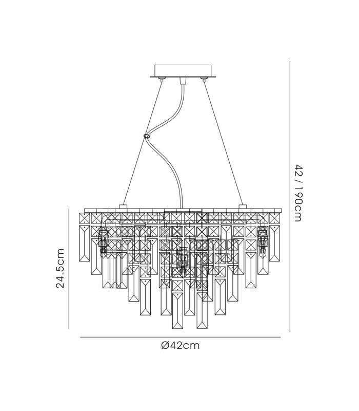 Maddison Pendant Round 6 Light G9 French Gold/Crystal-7