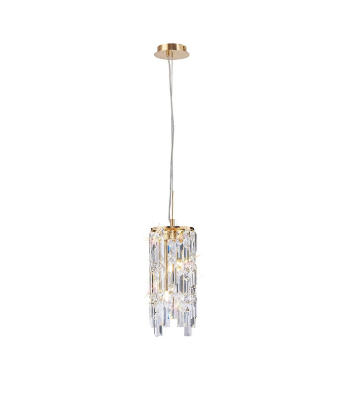 Maddison Pendant Cylinder 2 Light G9 French Gold/Crystal-1