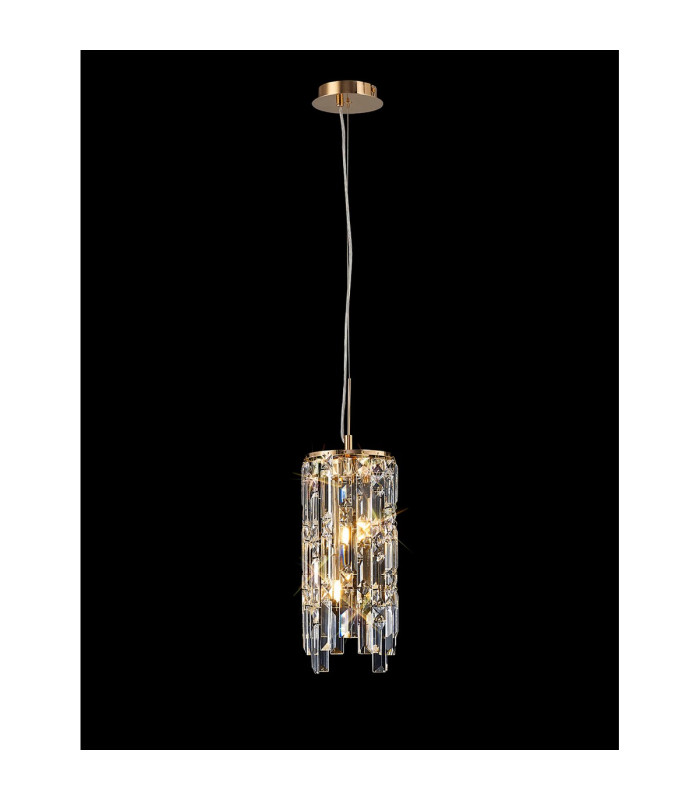 Maddison Pendant Cylinder 2 Light G9 French Gold/Crystal-2