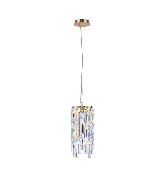Maddison Pendant Cylinder 2 Light G9 French Gold/Crystal-3