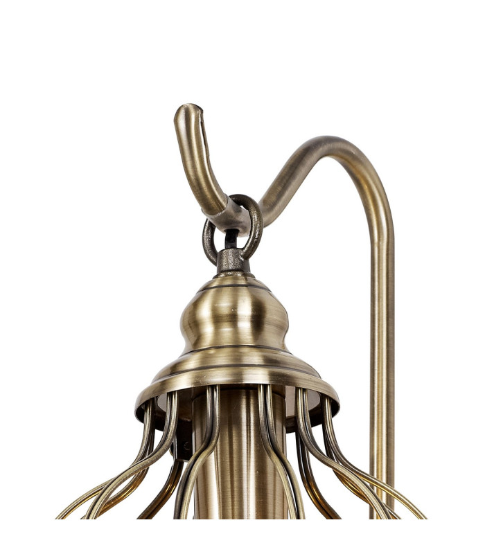 Marisa Wall Lamp 1 Light E27 Antique Brass/Amber Crystal-5