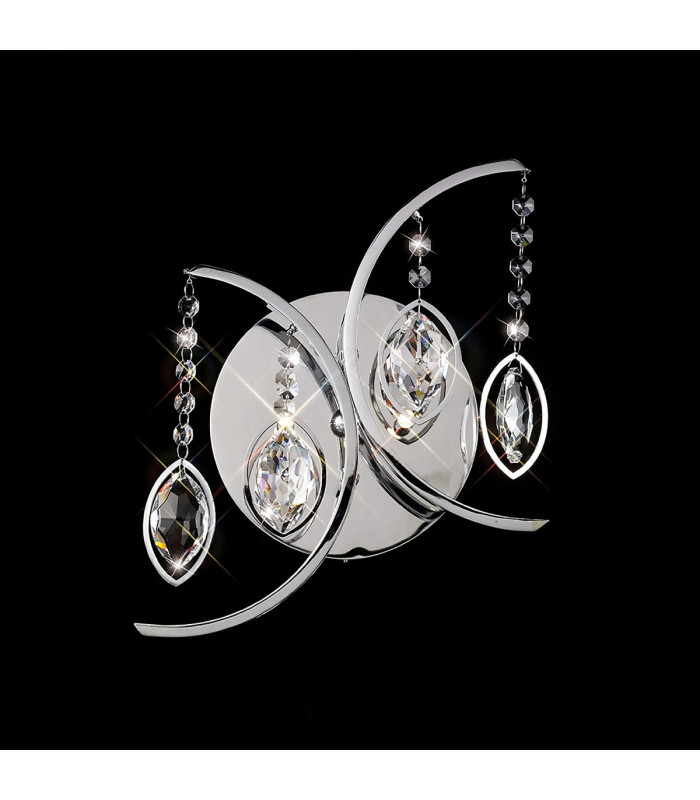 Mios Wall Lamp Switched 2 Light G4 Polished Chrome/Crystal NOT LED/CFL Compatible-2