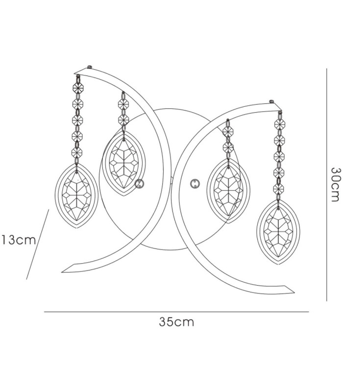 Mios Wall Lamp Switched 2 Light G4 Polished Chrome/Crystal NOT LED/CFL Compatible-5