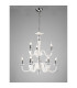 Nardini Pendant 2 Tier 9 Light E14 Polished Chrome/White Faux Leather/Crystal-2