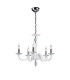 Nardini Pendant 5 Light E14 Polished Chrome/White Faux Leather/Crystal-1