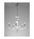 Nardini Pendant 5 Light E14 Polished Chrome/White Faux Leather/Crystal-2