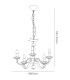 Nardini Pendant 5 Light E14 Polished Chrome/White Faux Leather/Crystal-6