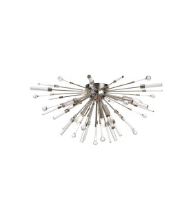 Noon Semi Flush 6 Light E14 Polished Nickel/Clear Glass-1
