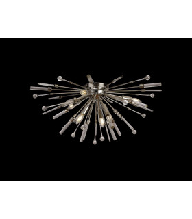 Noon Semi Flush 6 Light E14 Polished Nickel/Clear Glass-2