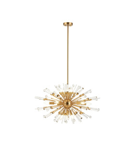 Noon Oval Pendant 12 Light E14 Antique Gold/Clear Glass-1