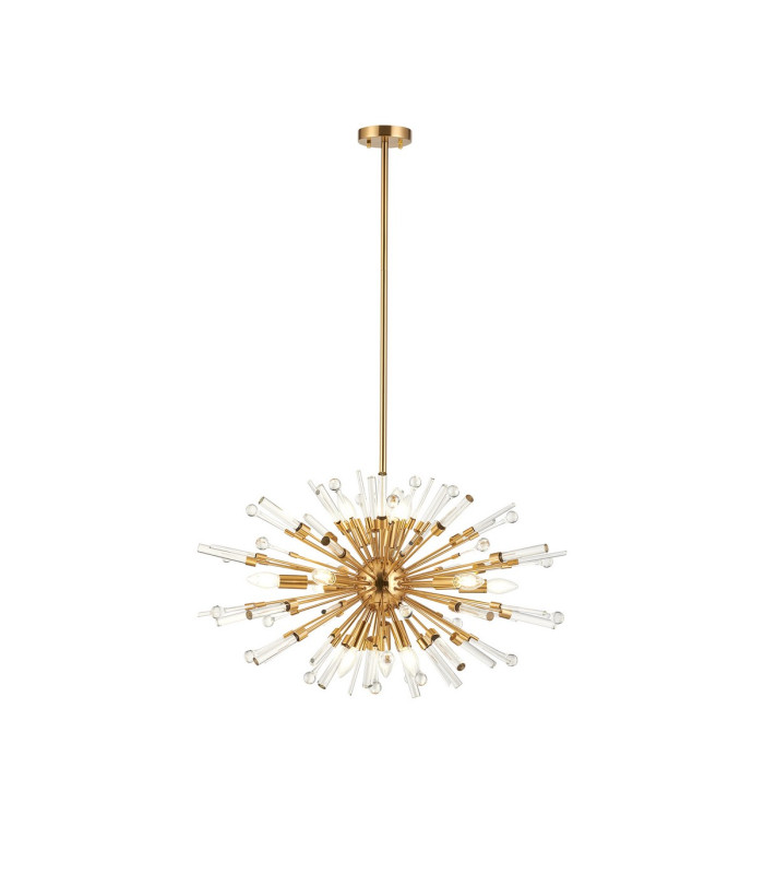 Noon Oval Pendant 12 Light E14 Antique Gold/Clear Glass-1