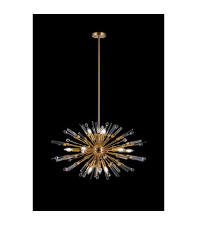 Noon Oval Pendant 12 Light E14 Antique Gold/Clear Glass-2