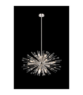Noon Oval Pendant 12 Light E14 Polished Nickel/Clear Glass-2