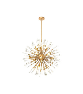 Noon Pendant 12 Light E14 Antique Gold/Clear Glass-1