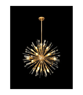 Noon Pendant 12 Light E14 Antique Gold/Clear Glass-2