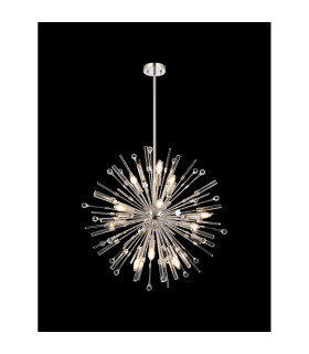 Noon Pendant 12 Light E14 Polished Nickel/Clear Glass-2