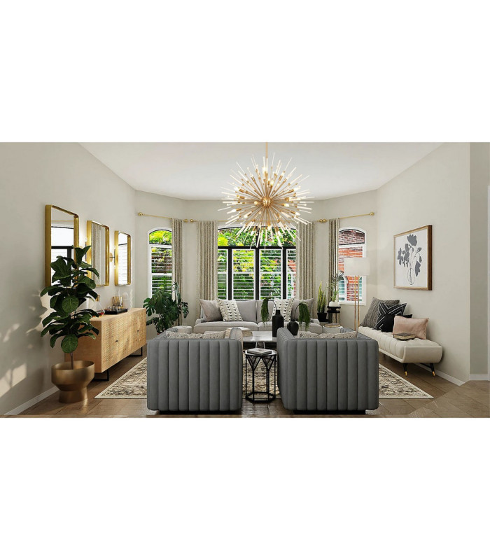 Noon Pendant 12 Light E14 Polished Nickel/Clear Glass-3