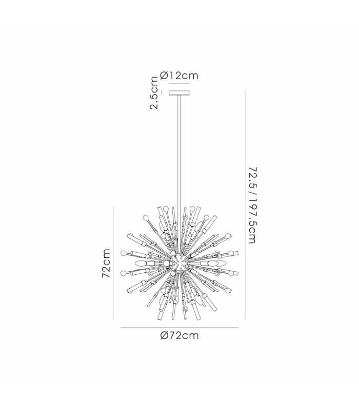 Noon Pendant 12 Light E14 Polished Nickel/Clear Glass-7