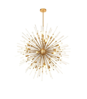 Noon Pendant 20 Light E14 Antique Gold/Clear Glass Item Weight: 17.3kg-1