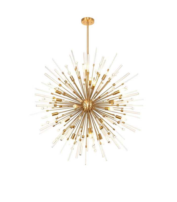 Noon Pendant 20 Light E14 Antique Gold/Clear Glass Item Weight: 17.3kg-1